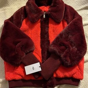 UGG, cozy, warm, super soft, rich Sherpa jacket. Mixed media Sherpa and faux fur